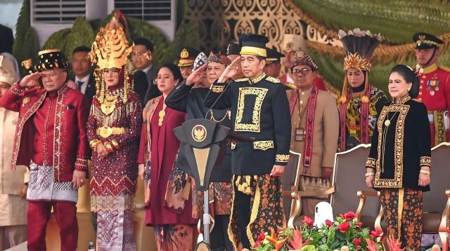 Presiden Jokowi dalam Upacara HUT Kemerdekaan ke 79 Indonesia
