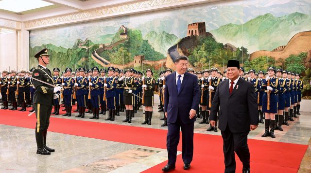 Presiden Prabowo Subianto Disambut dalam Upacara Kenegaraan oleh Presiden Xi Jinping di Beijing. Foto: Setneg.go.id