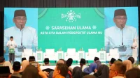 Ketua Umum PBNU Gus Yahya saat sambutan dalam acara Saresehan Ulama di Jakarta pada Selasa (4/2/2025) (Foto: LTN PBNU)