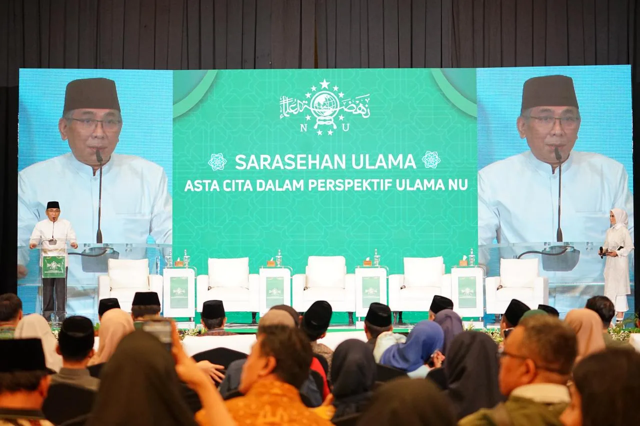 Ketua Umum PBNU Gus Yahya saat sambutan dalam acara Saresehan Ulama di Jakarta pada Selasa (4/2/2025) (Foto: LTN PBNU)